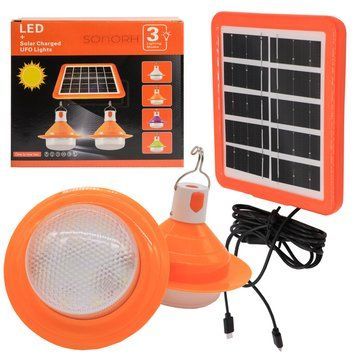 Комплект сонячного освітлення з панеллю та 2 LED лампочками RZ-01647 234567424 фото